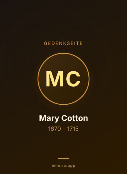 Gedenkportrait von Mary Cotton