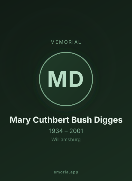 Memorial portrait of Mary Cuthbert Bush Digges