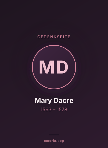 Gedenkportrait von Mary Dacre