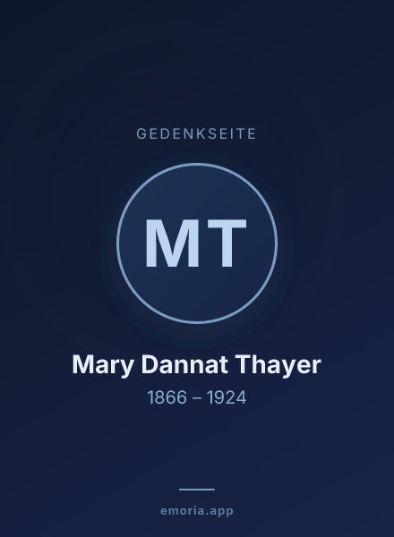 Gedenkportrait von Mary Dannat Thayer