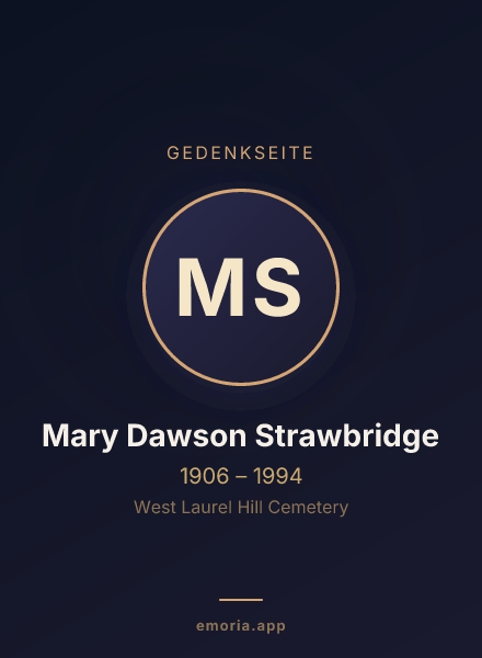 Gedenkportrait von Mary Dawson Strawbridge