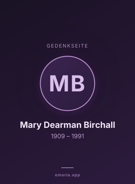 Gedenkportrait von Mary Dearman Birchall