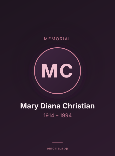 Memorial portrait of Mary Diana Christian