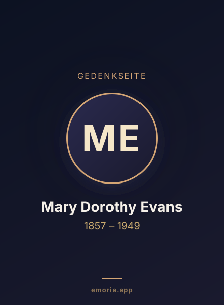 Gedenkportrait von Mary Dorothy Evans