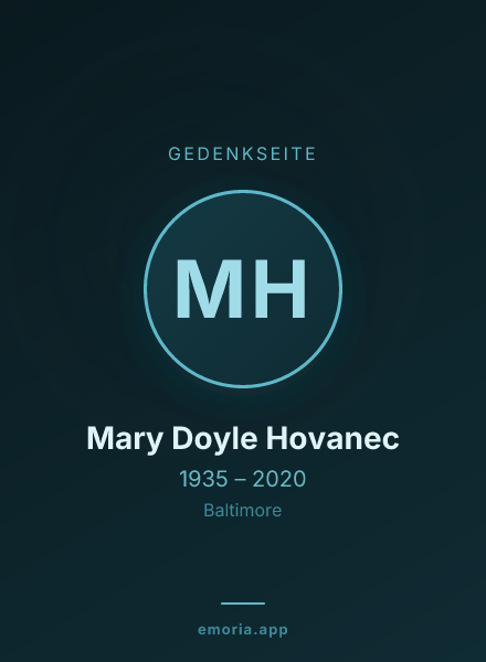 Gedenkportrait von Mary Doyle Hovanec