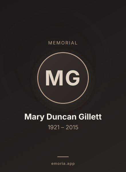 Memorial portrait of Mary Duncan Gillett