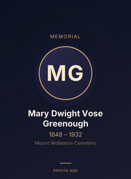Memorial portrait of Mary Dwight Vose Greenough