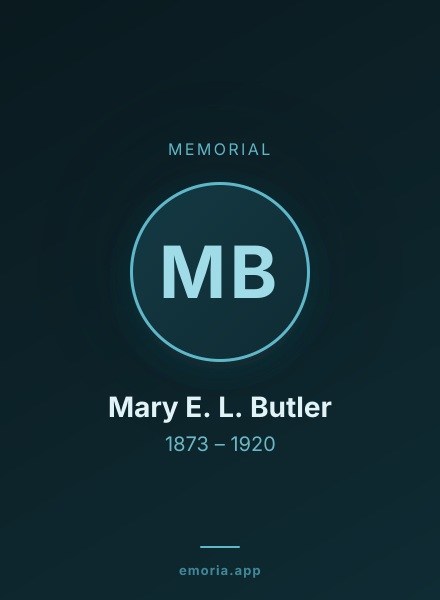 Memorial portrait of Mary E. L. Butler