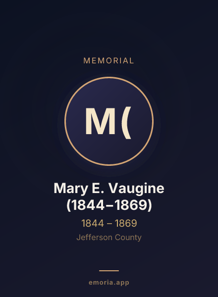 Memorial portrait of Mary E. Vaugine (1844−1869)