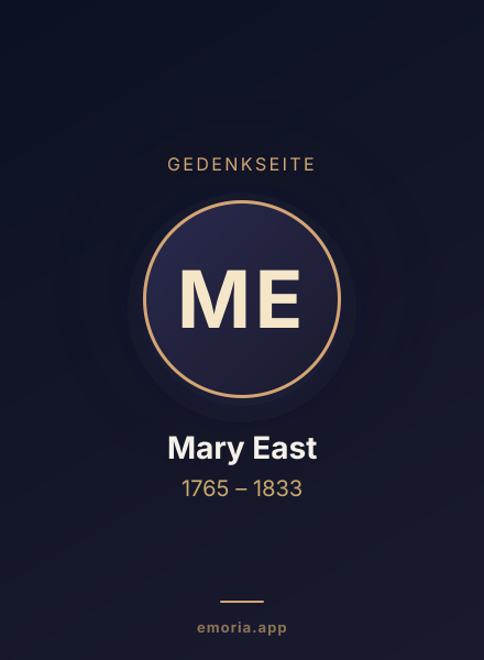 Gedenkportrait von Mary East