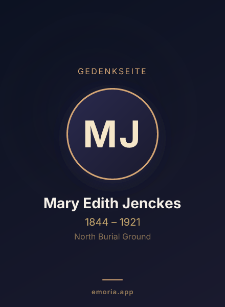 Gedenkportrait von Mary Edith Jenckes