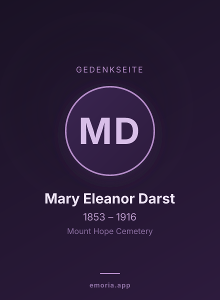 Gedenkportrait von Mary Eleanor Darst