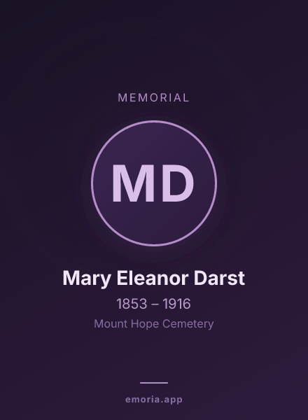 Memorial portrait of Mary Eleanor Darst