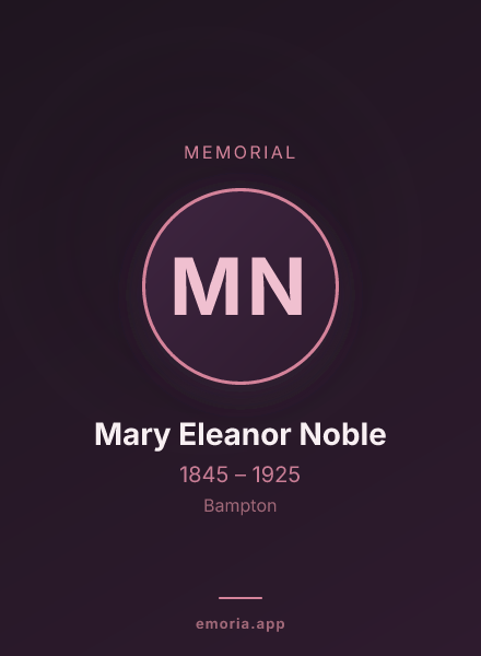 Memorial portrait of Mary Eleanor Noble