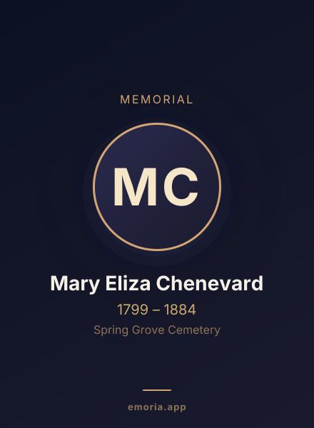 Memorial portrait of Mary Eliza Chenevard
