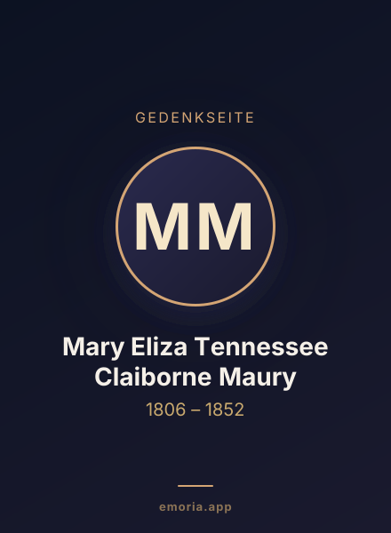 Gedenkportrait von Mary Eliza Tennessee Claiborne Maury