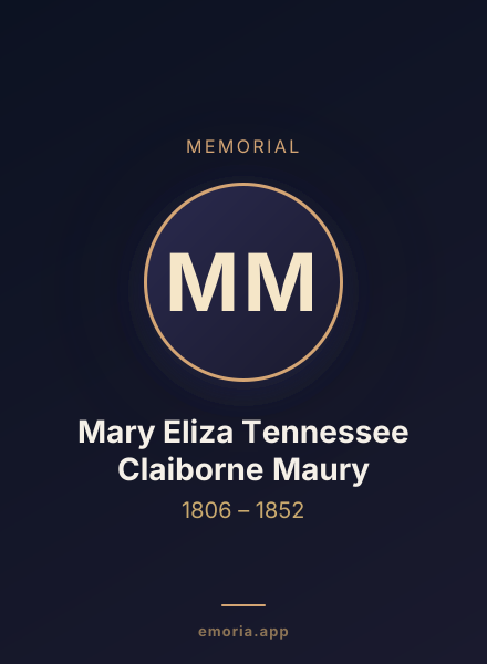 Memorial portrait of Mary Eliza Tennessee Claiborne Maury