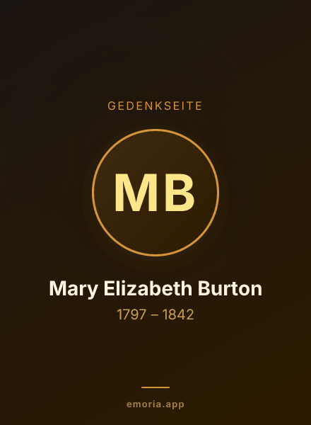 Gedenkportrait von Mary Elizabeth Burton