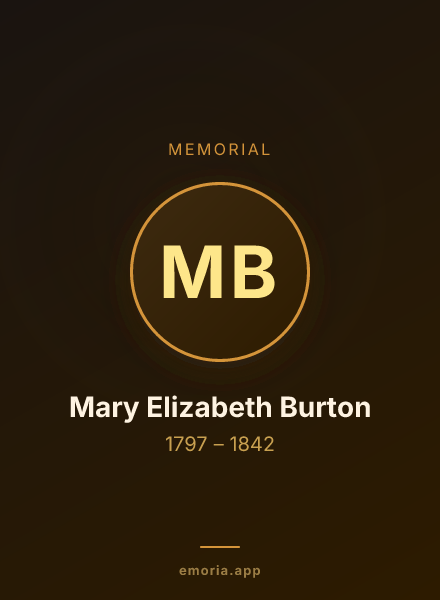 Memorial portrait of Mary Elizabeth Burton