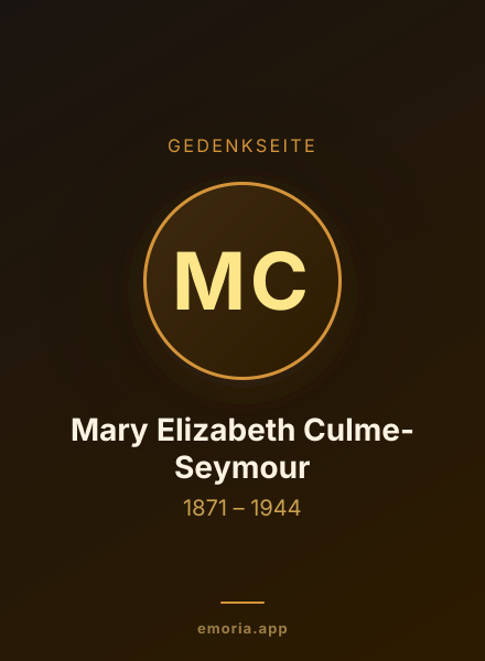 Gedenkportrait von Mary Elizabeth Culme-Seymour