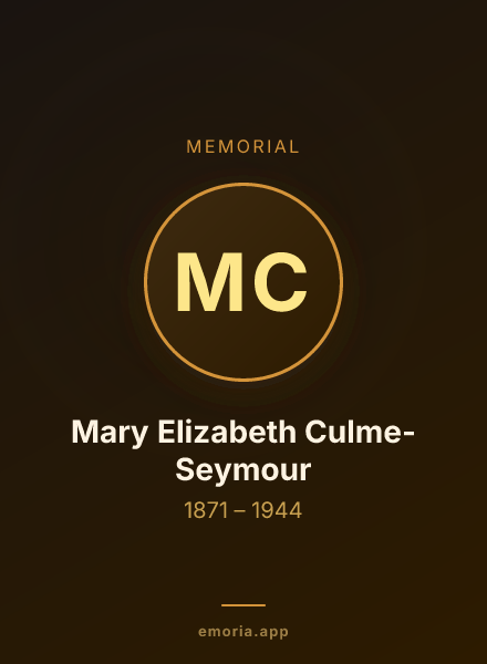 Memorial portrait of Mary Elizabeth Culme-Seymour