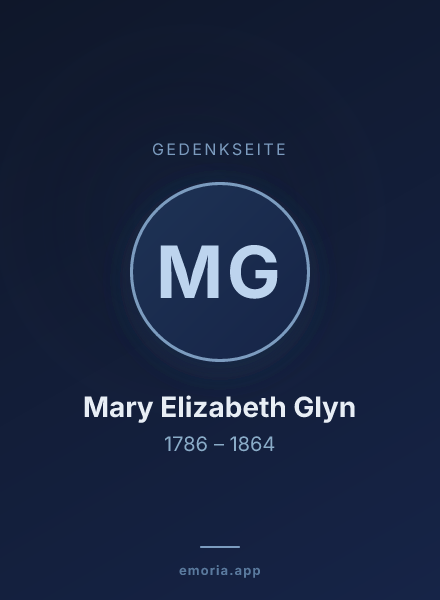 Gedenkportrait von Mary Elizabeth Glyn