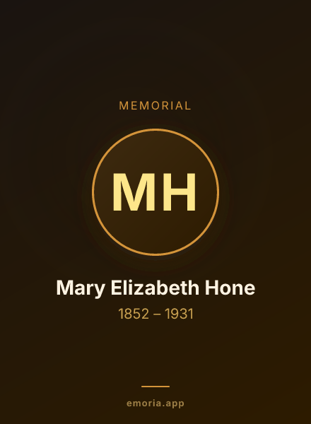 Memorial portrait of Mary Elizabeth Hone