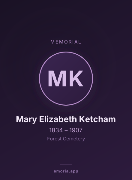 Memorial portrait of Mary Elizabeth Ketcham