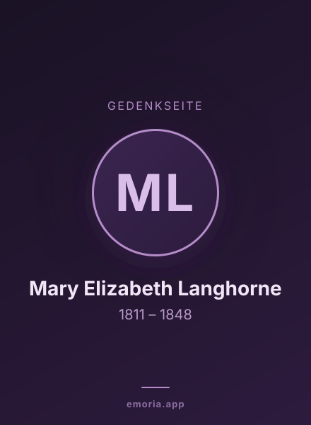 Gedenkportrait von Mary Elizabeth Langhorne