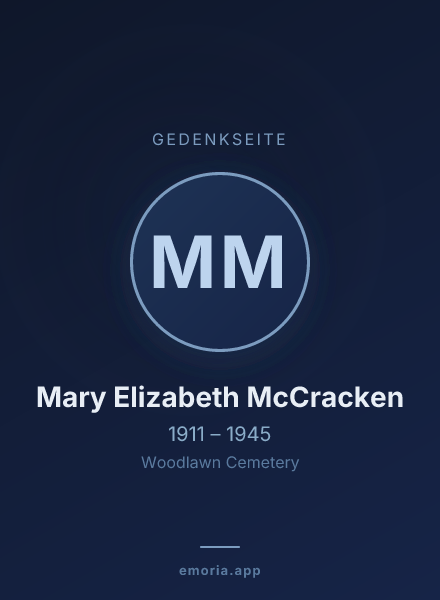 Gedenkportrait von Mary Elizabeth McCracken