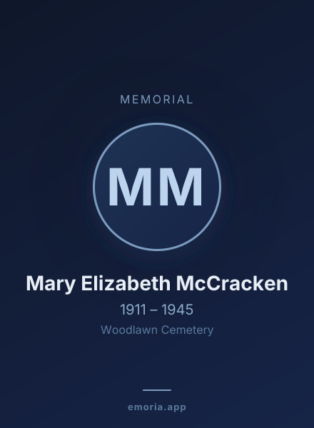 Memorial portrait of Mary Elizabeth McCracken