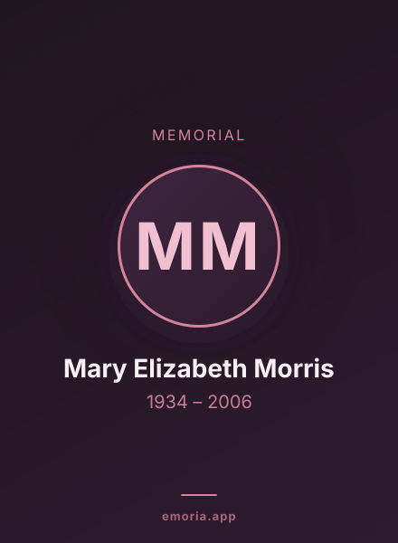 Memorial portrait of Mary Elizabeth Morris