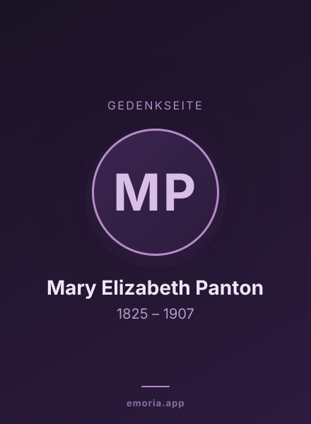 Gedenkportrait von Mary Elizabeth Panton