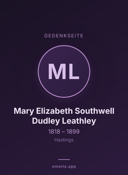 Gedenkportrait von Mary Elizabeth Southwell Dudley Leathley