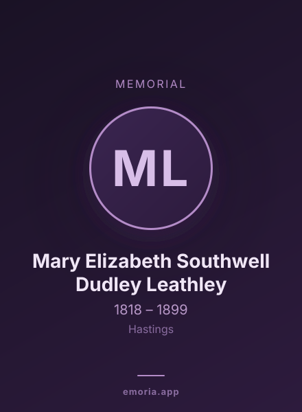 Memorial portrait of Mary Elizabeth Southwell Dudley Leathley