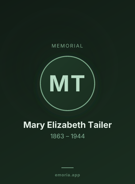 Memorial portrait of Mary Elizabeth Tailer