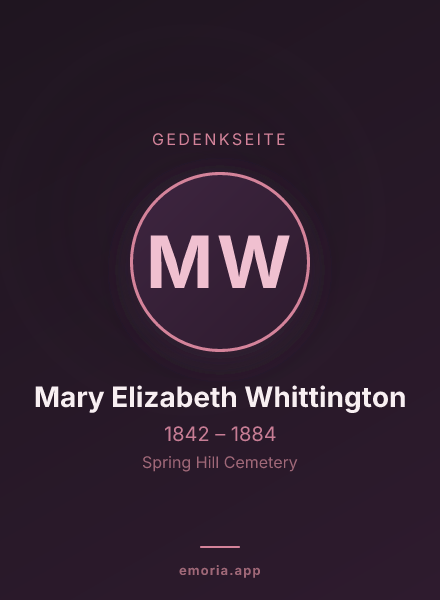 Gedenkportrait von Mary Elizabeth Whittington