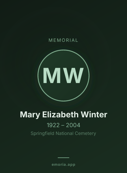 Memorial portrait of Mary Elizabeth Winter