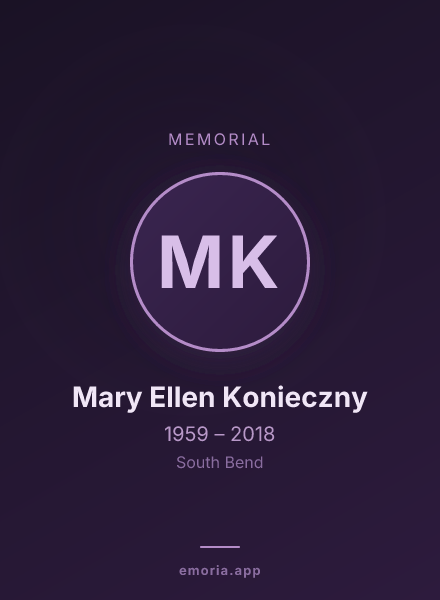 Memorial portrait of Mary Ellen Konieczny