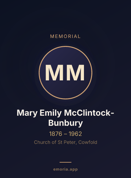 Memorial portrait of Mary Emily McClintock-Bunbury