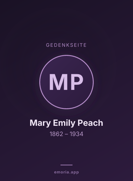 Gedenkportrait von Mary Emily Peach