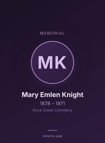 Memorial portrait of Mary Emlen Knight
