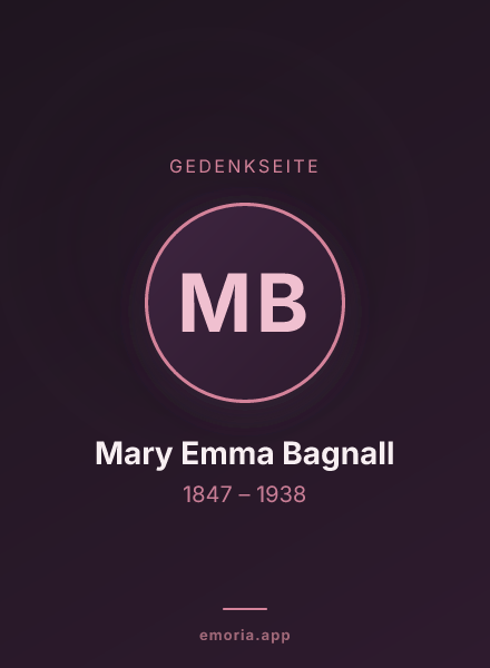 Gedenkportrait von Mary Emma Bagnall