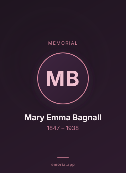 Memorial portrait of Mary Emma Bagnall