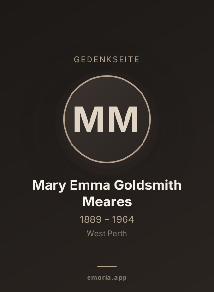 Gedenkportrait von Mary Emma Goldsmith Meares