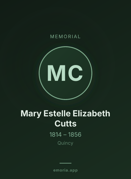 Memorial portrait of Mary Estelle Elizabeth Cutts