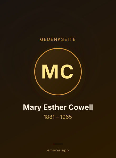 Gedenkportrait von Mary Esther Cowell