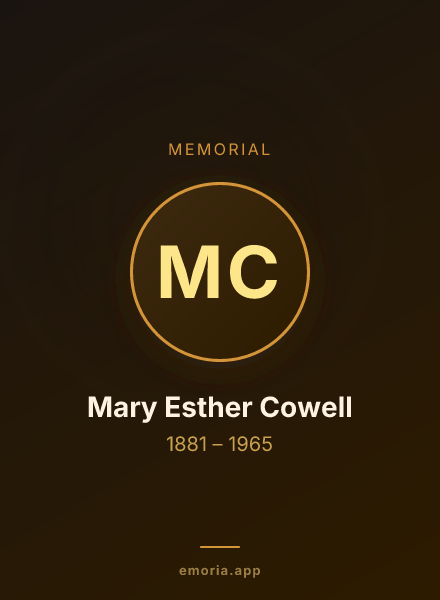 Memorial portrait of Mary Esther Cowell