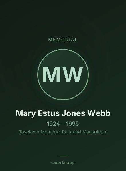 Memorial portrait of Mary Estus Jones Webb