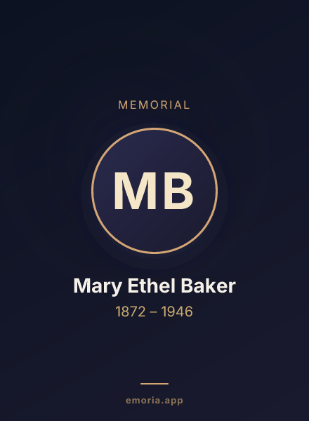 Memorial portrait of Mary Ethel Baker
